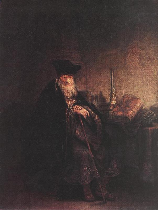REMBRANDT Harmenszoon van Rijn Old Rabbi Sweden oil painting art
